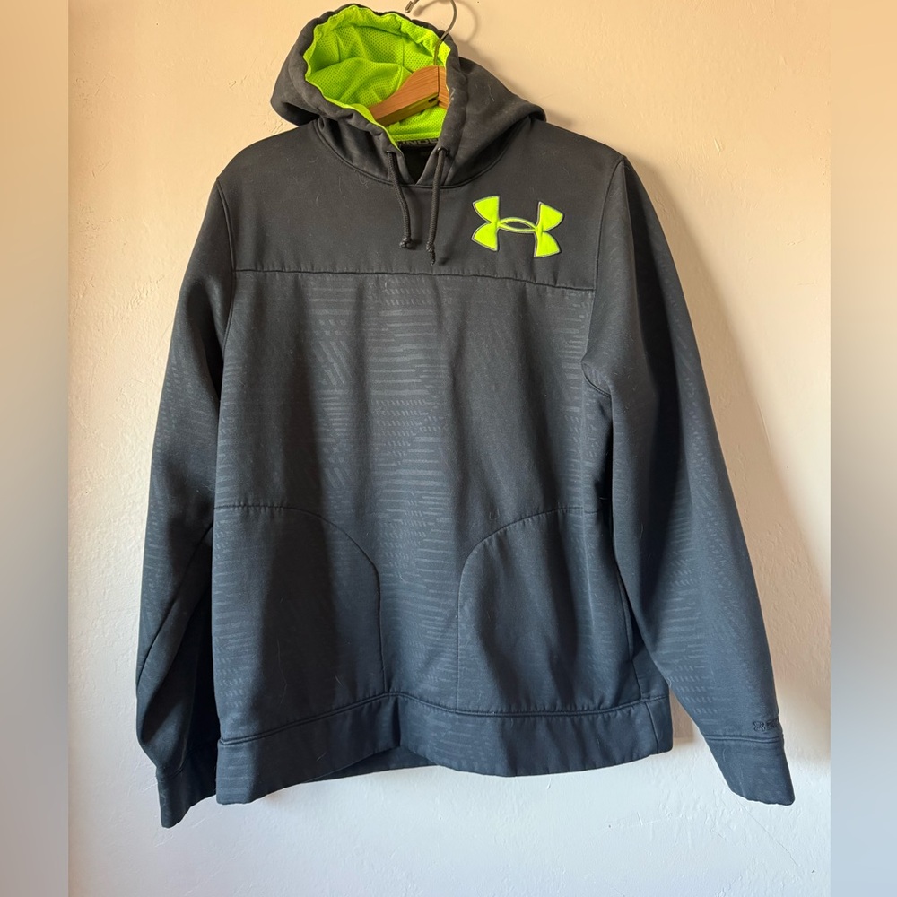 Under Armour  Black & Neon Green Athletic Hoodie